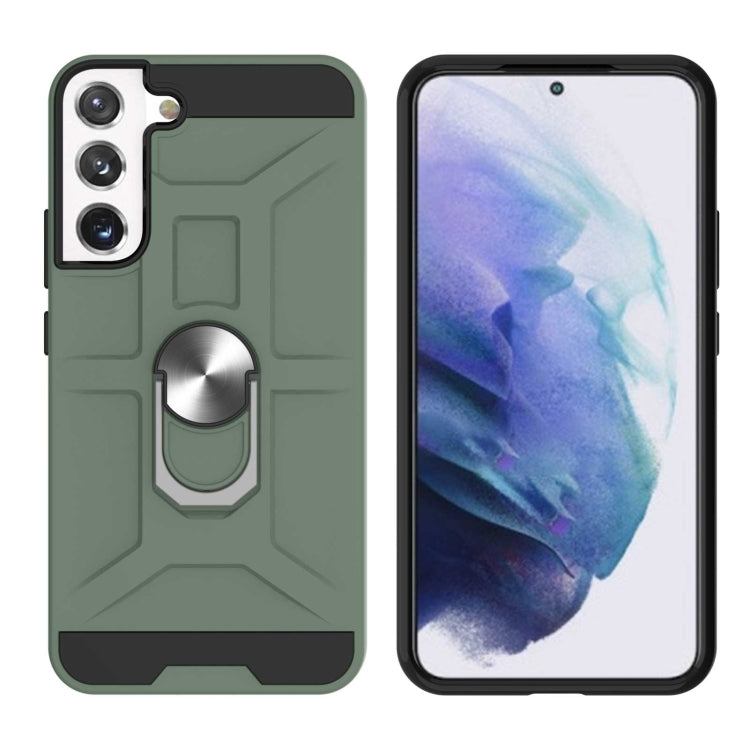 For Samsung Galaxy S22+ 5G War-god Armor Ring Holder TPU + PC Phone Case