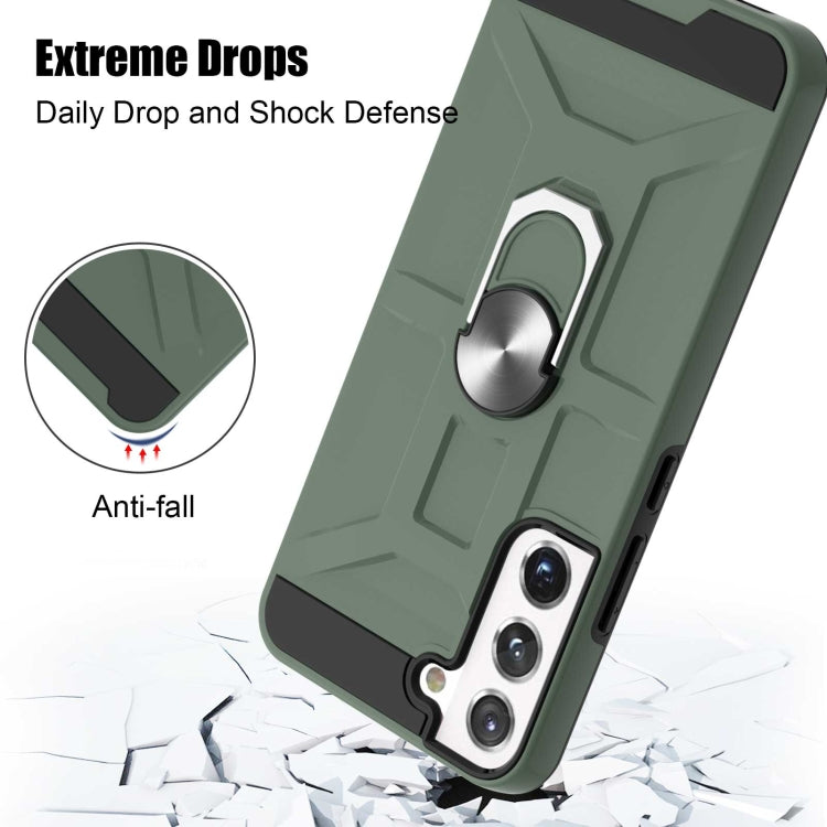 For Samsung Galaxy S22+ 5G War-god Armor Ring Holder TPU + PC Phone Case