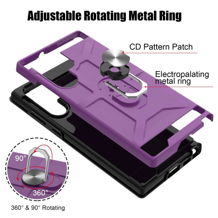 For Samsung Galaxy S22 Ultra 5G War-god Armor Ring Holder TPU + PC Phone Case
