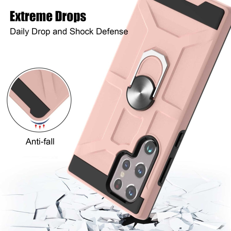 For Samsung Galaxy S22 Ultra 5G War-god Armor Ring Holder TPU + PC Phone Case