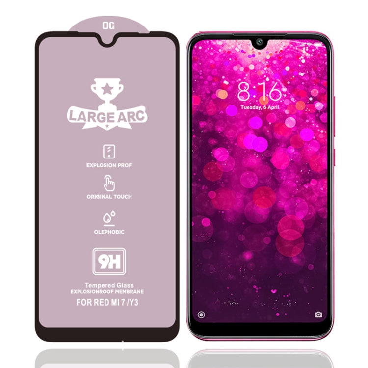 For Xiaomi Redmi Y3 9H HD Large Arc High Alumina Full Screen Tempered Glass Film
