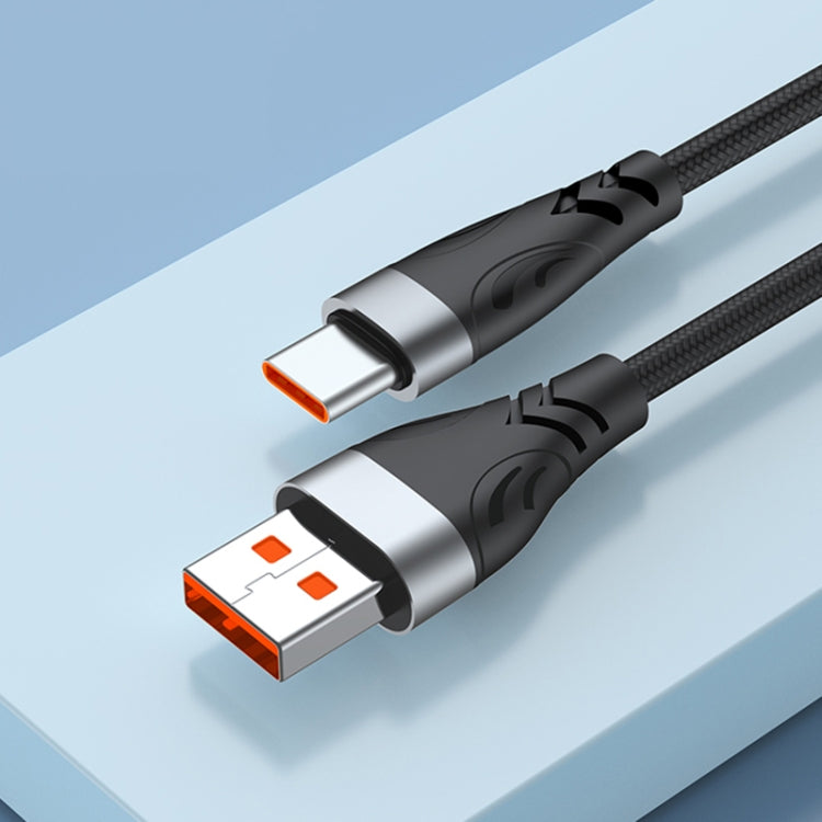ADC-008 66W USB to USB-C / Type-C Fast Charge Data Cable, Cable Length:2m(Black Grey)