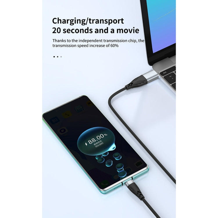 ADC-008 2 in 1 100W USB + USB-C / Type-C to USB-C / Type-C Flash Charge Data Cable, Cable Length:1m(Black Grey)