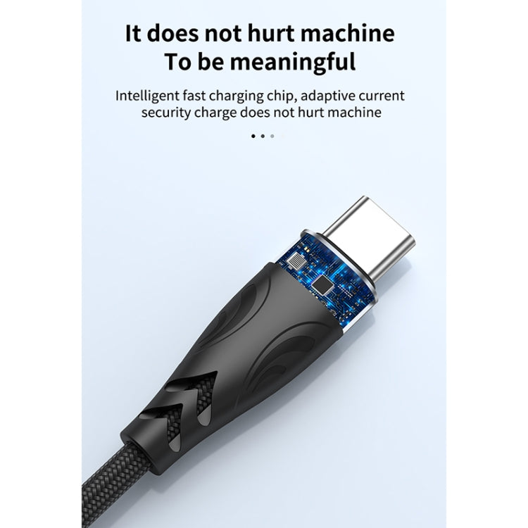 ADC-008 2 in 1 100W USB + USB-C / Type-C to USB-C / Type-C Flash Charge Data Cable, Cable Length:1m(Black Grey)