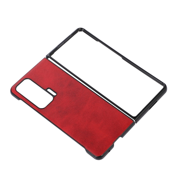 For Honor Magic V Two-color Cowhide Texture Phone Case