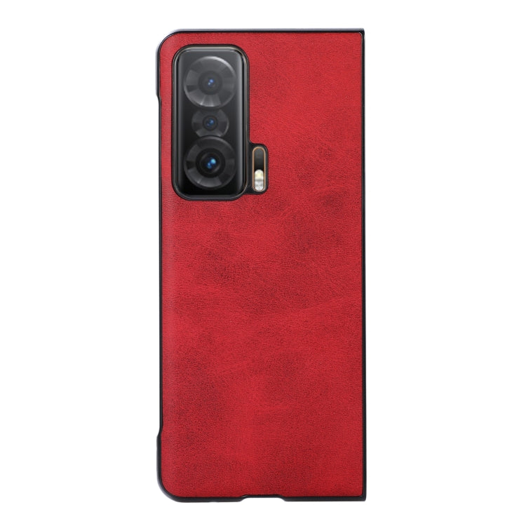 For Honor Magic V Two-color Cowhide Texture Phone Case