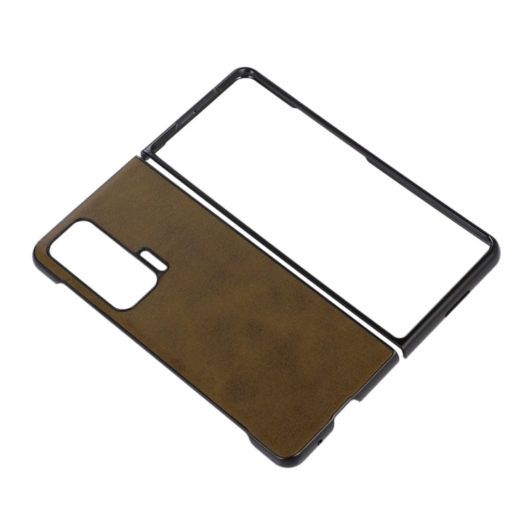 For Honor Magic V Two-color Cowhide Texture Phone Case