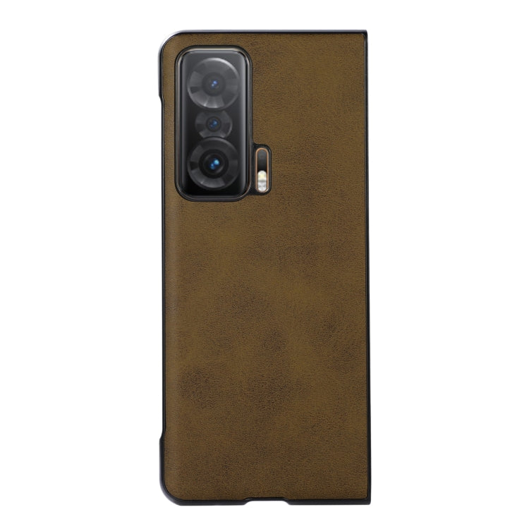 For Honor Magic V Two-color Cowhide Texture Phone Case