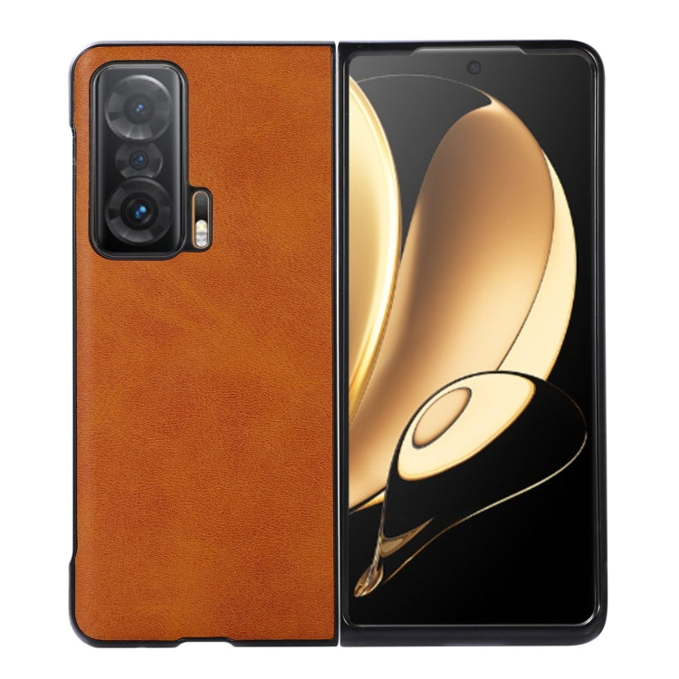 For Honor Magic V Two-color Cowhide Texture Phone Case