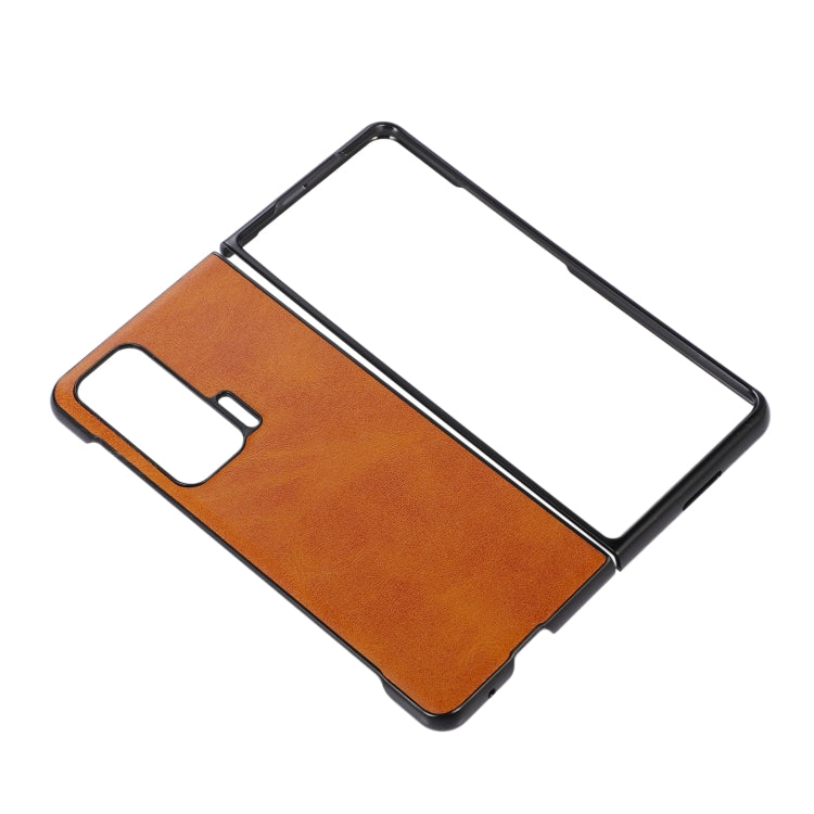 For Honor Magic V Two-color Cowhide Texture Phone Case