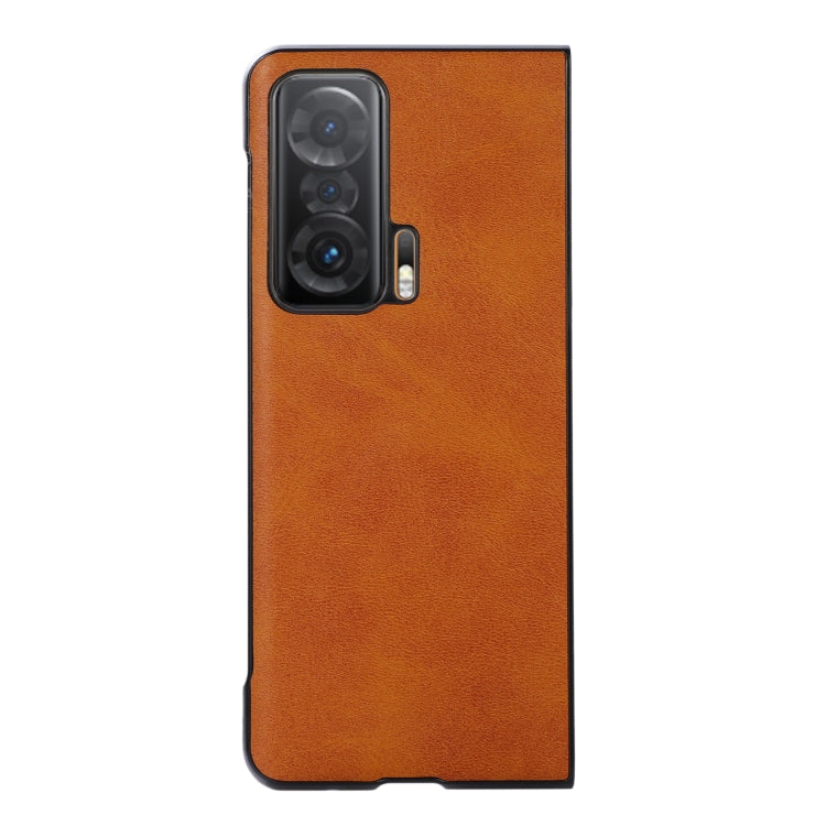 For Honor Magic V Two-color Cowhide Texture Phone Case