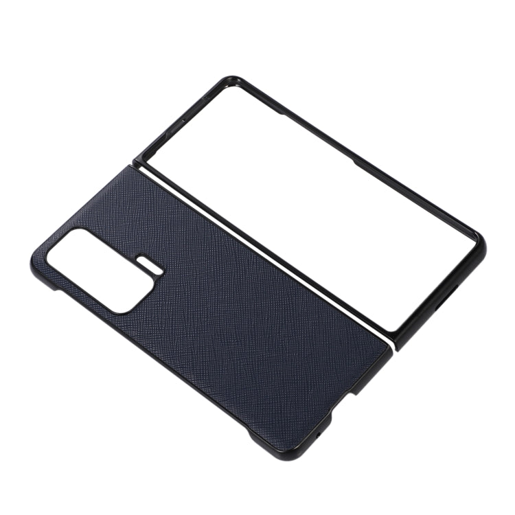 For Honor Magic V Cross Texture Genuine Leather Shockproof Phone Case