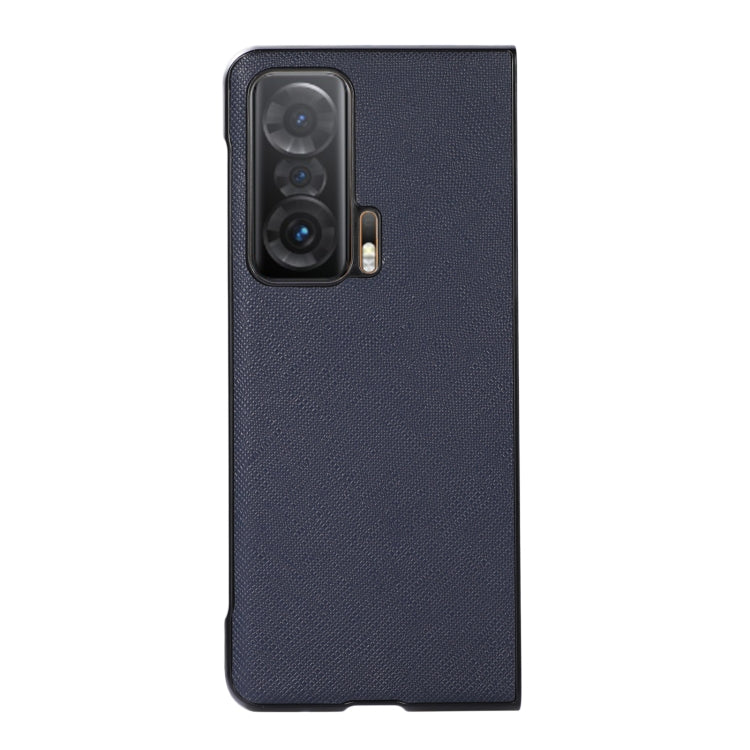 For Honor Magic V Cross Texture Genuine Leather Shockproof Phone Case