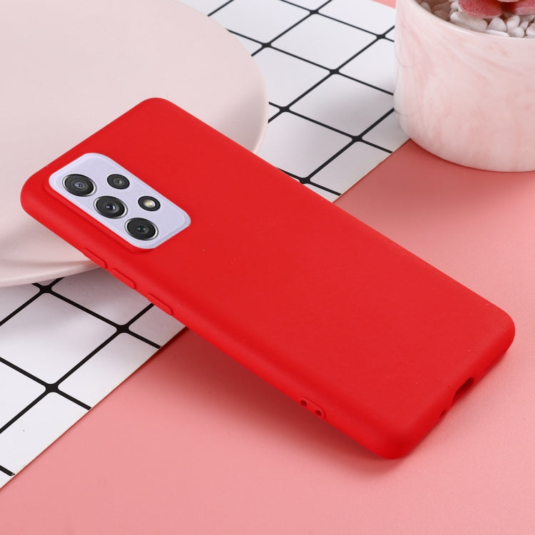 For Samsung Galaxy A73 Pure Color Liquid Silicone Phone Case