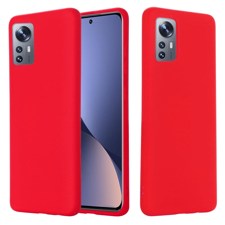 For Xiaomi 12 / 12X Pure Color Liquid Silicone Phone Case