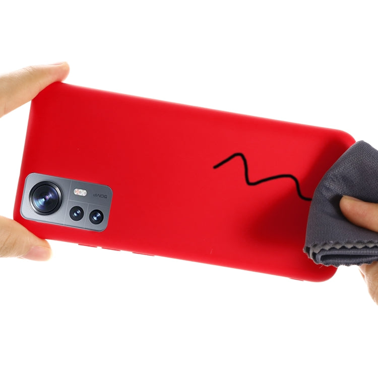 For Xiaomi 12 / 12X Pure Color Liquid Silicone Phone Case
