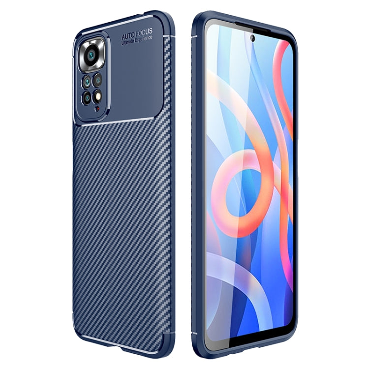 For Xiaomi Redmi Note 11 Overseas Version Carbon Fiber Texture Shockproof TPU Phone Case