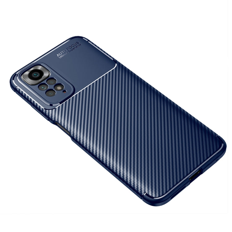 For Xiaomi Redmi Note 11 Overseas Version Carbon Fiber Texture Shockproof TPU Phone Case