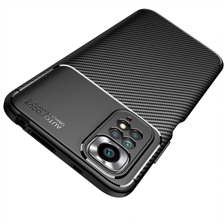 For Xiaomi Redmi Note 11 Overseas Version Carbon Fiber Texture Shockproof TPU Phone Case