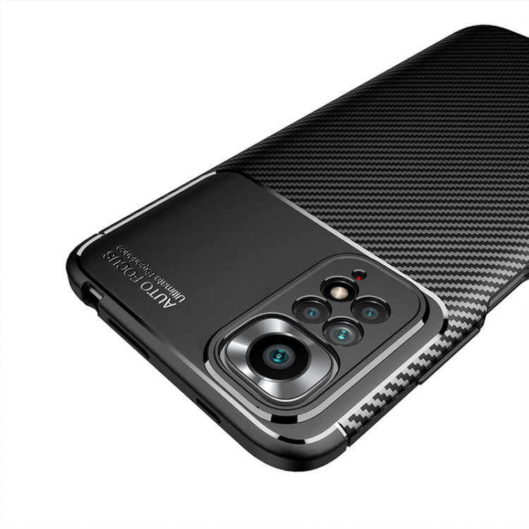 For Xiaomi Redmi Note 11 Overseas Version Carbon Fiber Texture Shockproof TPU Phone Case