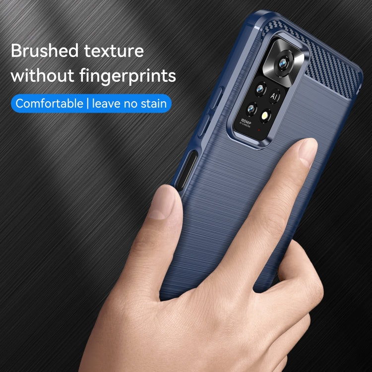 For Xiaomi Redmi Note 11 Pro Overseas Version Brushed Texture Carbon Fiber TPU Phone Case