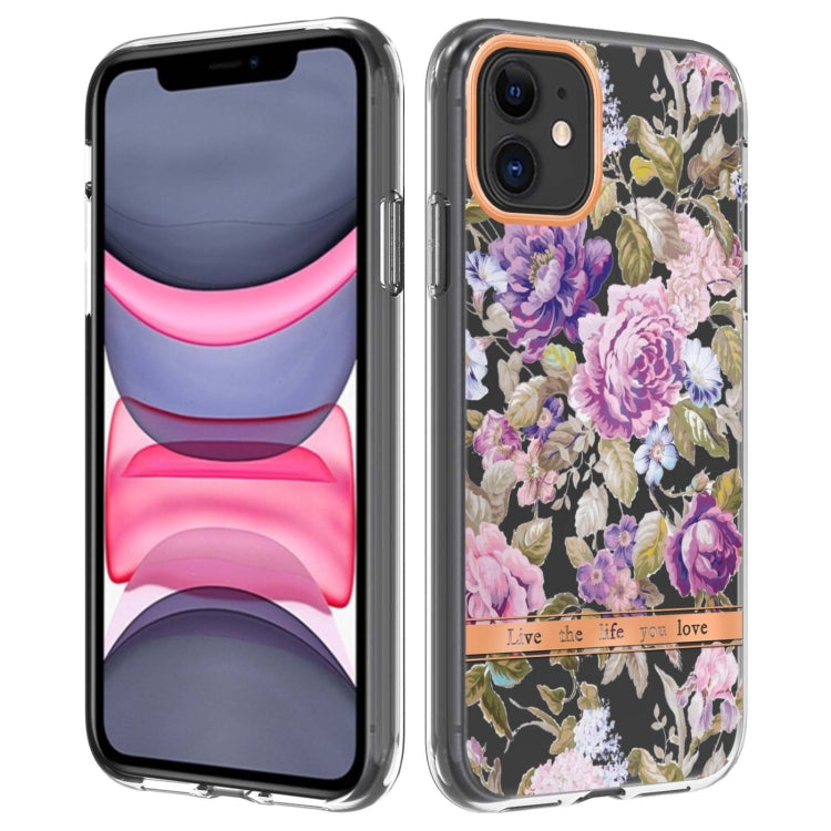 For iPhone 11 Flowers and Plants Series IMD TPU Phone Case