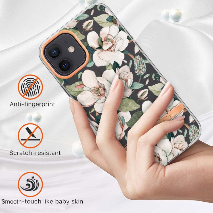 For iPhone 12 / 12 Pro Flowers and Plants Series IMD TPU Phone Case