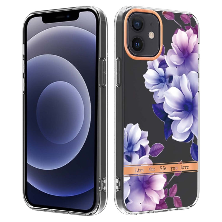 For iPhone 12 / 12 Pro Flowers and Plants Series IMD TPU Phone Case