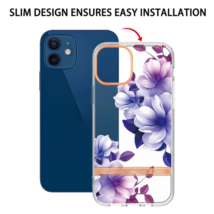 For iPhone 12 / 12 Pro Flowers and Plants Series IMD TPU Phone Case