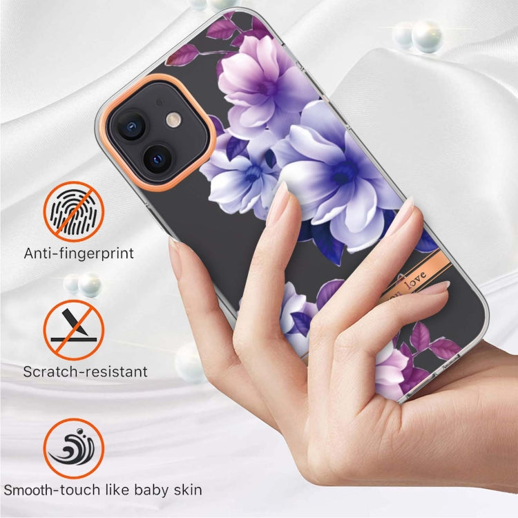 For iPhone 12 / 12 Pro Flowers and Plants Series IMD TPU Phone Case