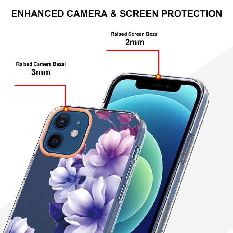 For iPhone 12 / 12 Pro Flowers and Plants Series IMD TPU Phone Case