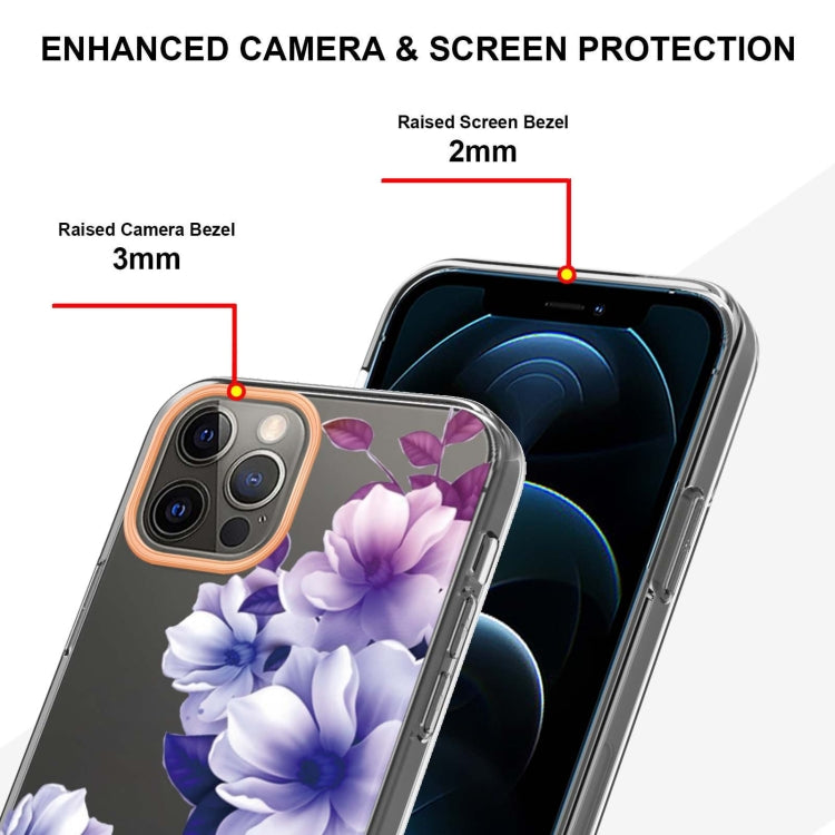 For iPhone 12 Pro Max Flowers and Plants Series IMD TPU Phone Case