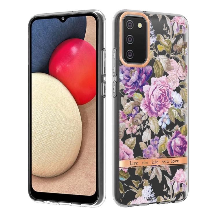 For Samsung Galaxy A02s US Version 166mm Flowers and Plants Series IMD TPU Phone Case