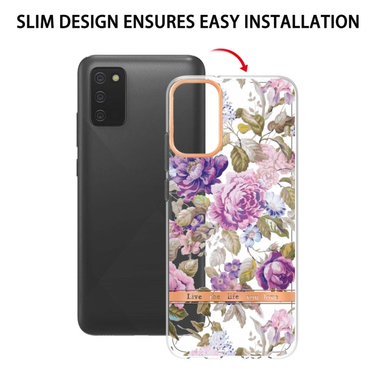 For Samsung Galaxy A02s US Version 166mm Flowers and Plants Series IMD TPU Phone Case