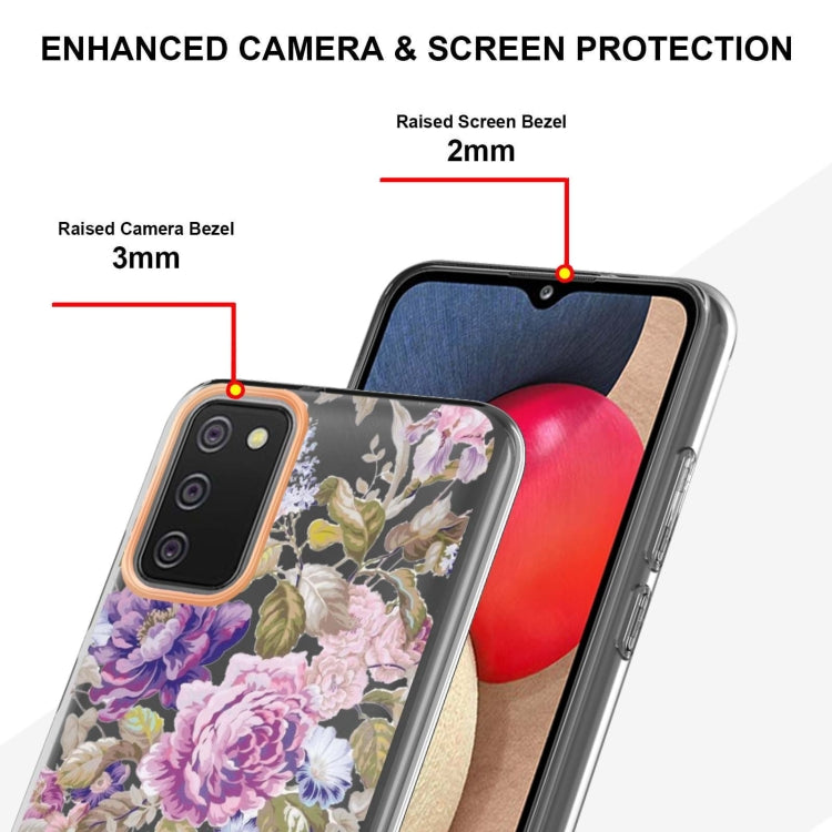 For Samsung Galaxy A02s US Version 166mm Flowers and Plants Series IMD TPU Phone Case