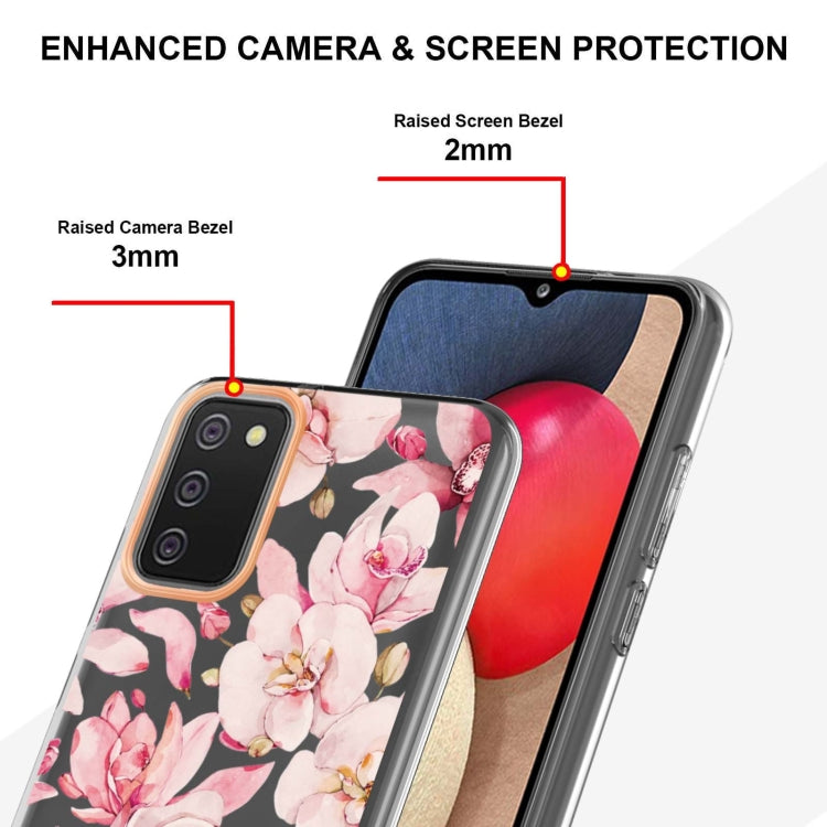 For Samsung Galaxy A02s US Version 166mm Flowers and Plants Series IMD TPU Phone Case