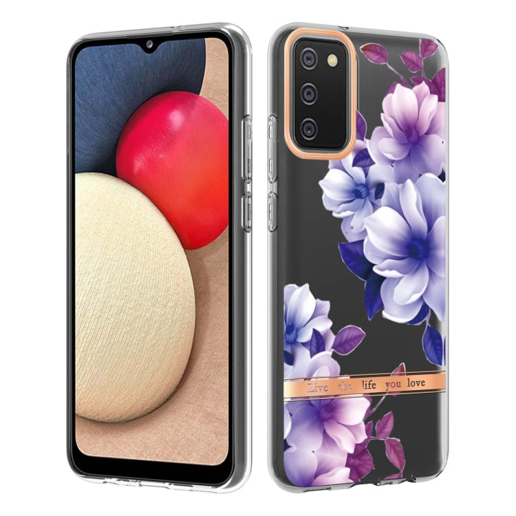 For Samsung Galaxy A02s US Version 166mm Flowers and Plants Series IMD TPU Phone Case