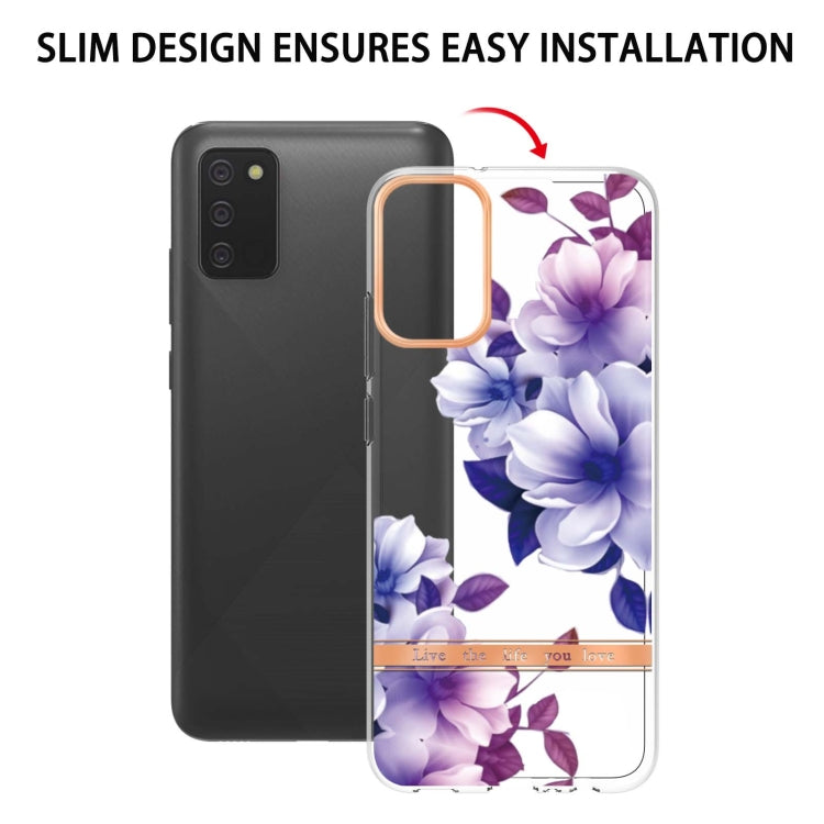 For Samsung Galaxy A02s US Version 166mm Flowers and Plants Series IMD TPU Phone Case