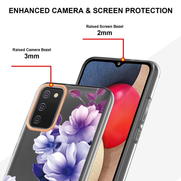 For Samsung Galaxy A02s US Version 166mm Flowers and Plants Series IMD TPU Phone Case