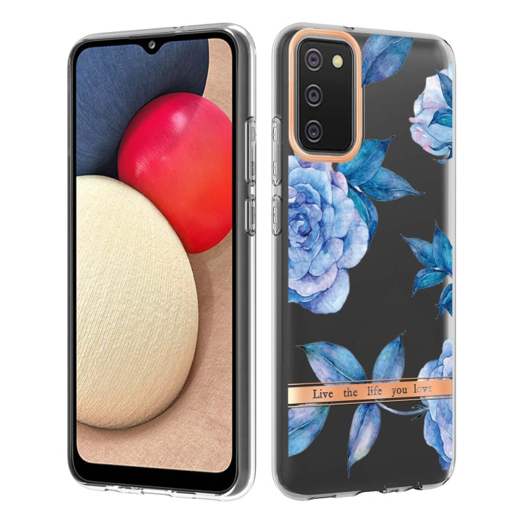 For Samsung Galaxy A02s US Version 166mm Flowers and Plants Series IMD TPU Phone Case