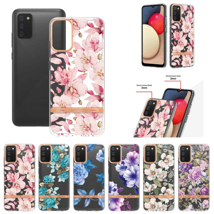 For Samsung Galaxy A02s US Version 166mm Flowers and Plants Series IMD TPU Phone Case