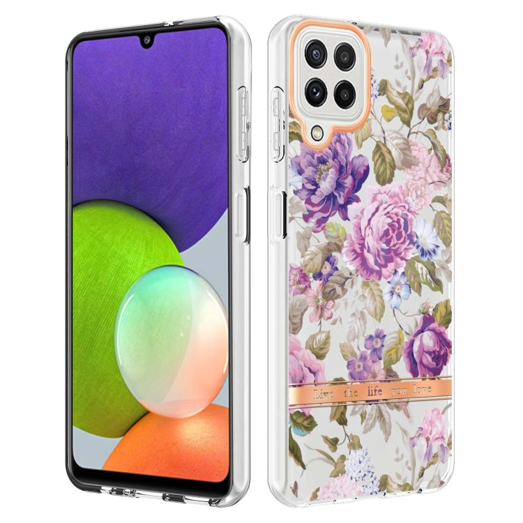 For Samsung Galaxy A22 4G EU Version / M32 International Version Flowers and Plants Series IMD TPU Phone Case