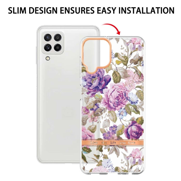 For Samsung Galaxy A22 4G EU Version / M32 International Version Flowers and Plants Series IMD TPU Phone Case