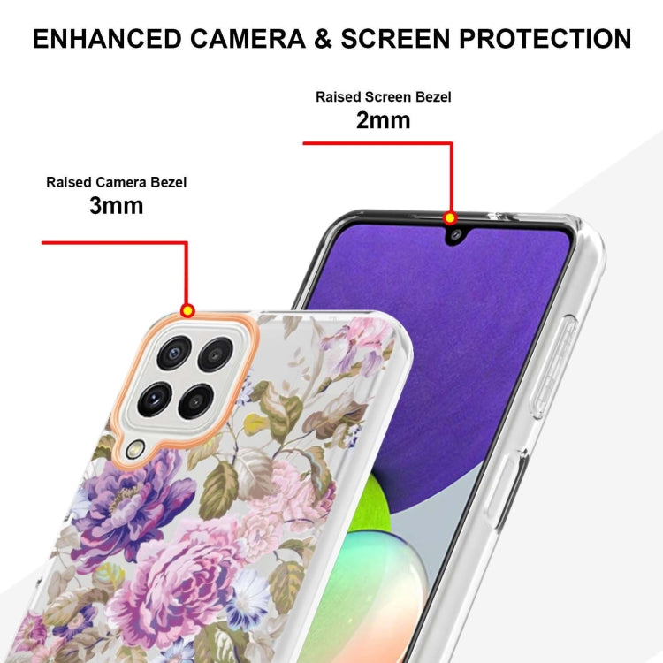 For Samsung Galaxy A22 4G EU Version / M32 International Version Flowers and Plants Series IMD TPU Phone Case