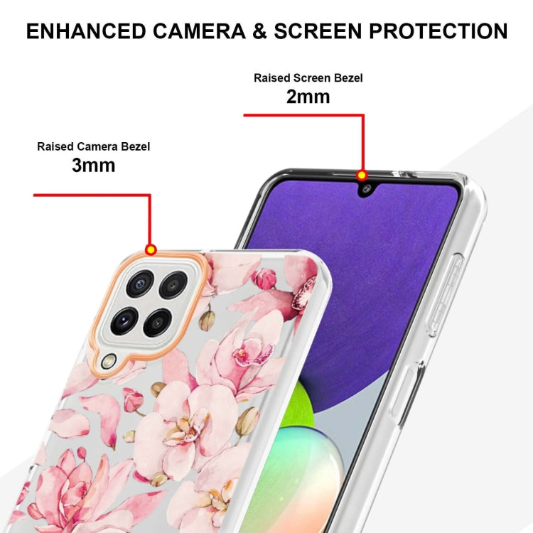 For Samsung Galaxy A22 4G EU Version / M32 International Version Flowers and Plants Series IMD TPU Phone Case