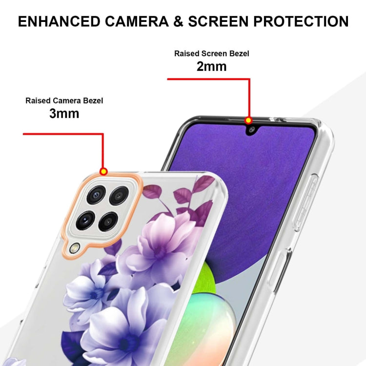 For Samsung Galaxy A22 4G EU Version / M32 International Version Flowers and Plants Series IMD TPU Phone Case