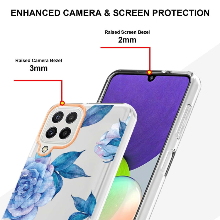 For Samsung Galaxy A22 4G EU Version / M32 International Version Flowers and Plants Series IMD TPU Phone Case