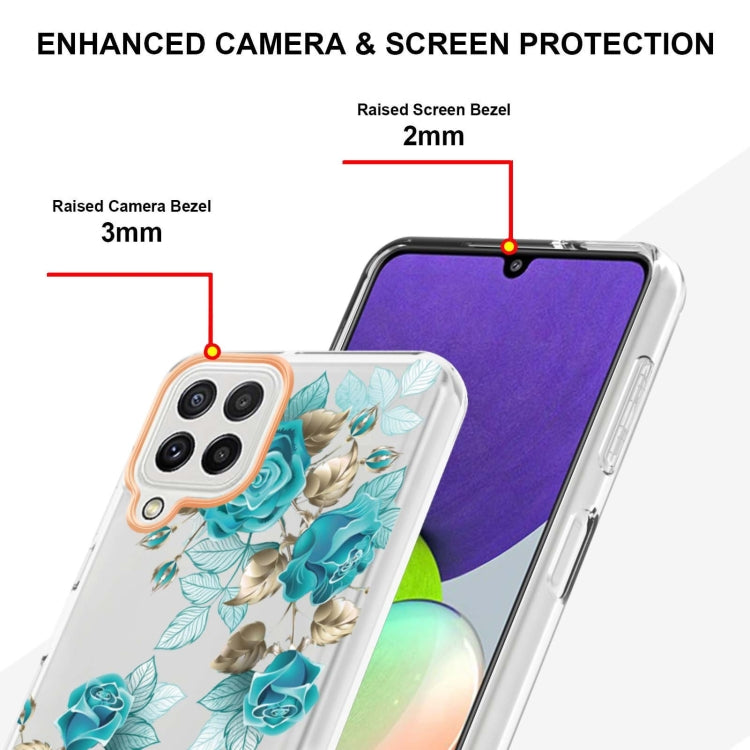 For Samsung Galaxy A22 4G EU Version / M32 International Version Flowers and Plants Series IMD TPU Phone Case