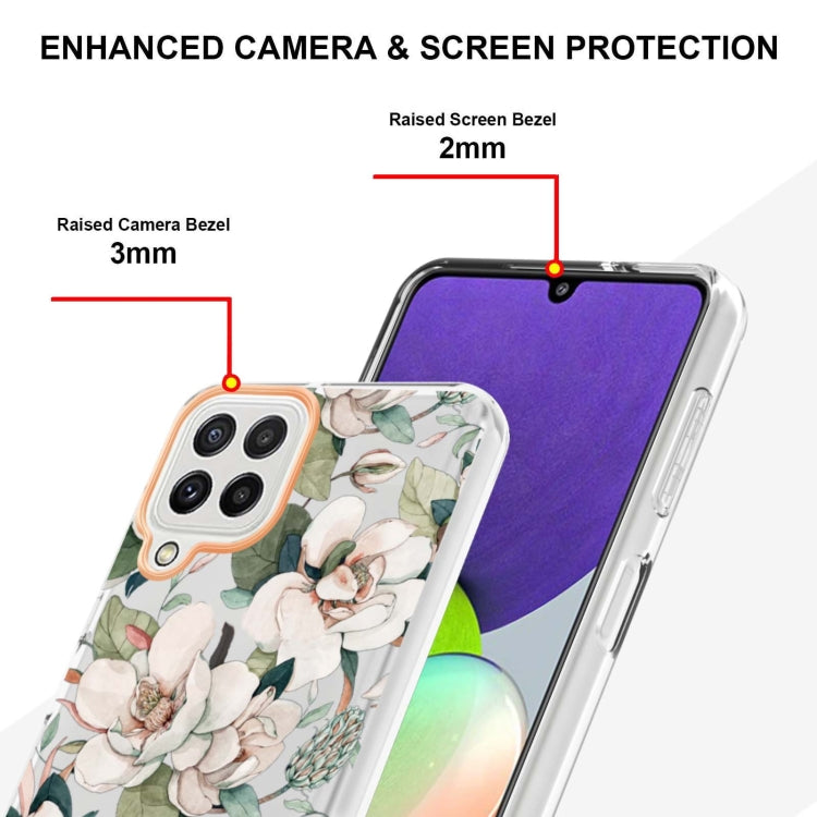 For Samsung Galaxy A22 4G EU Version / M32 International Version Flowers and Plants Series IMD TPU Phone Case