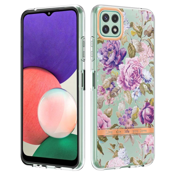 For Samsung Galaxy A22 5G Flowers and Plants Series IMD TPU Phone Case